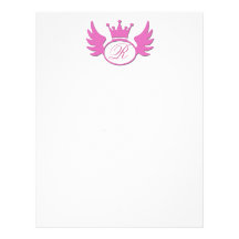Pink Tiara Letterhead Add Your Monogram!