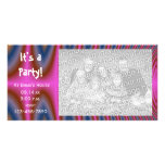 Pink Tie Dye Party Invitation Photo Card