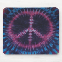 Pink Tie Dye Peace Sign Mouse Pad
