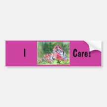 Pink Tiger Breast Cancer Awareness Bumper Sticker