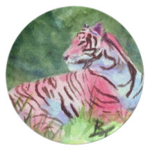 Pink Tiger Dinner Plates