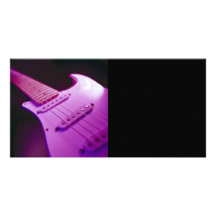 Pink Tone Electric Guitar Close-Up 1 Custom Photo Card