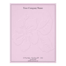 Pink Tone on Tone Hibiscus Customized Letterhead