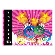 pink totally 80's retro  party Invitation