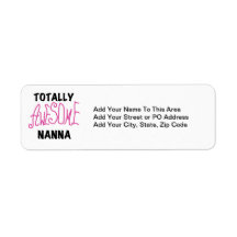 Pink Totally Awesome Nanna T-shirts and Gifts Labels
