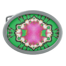 Pink Tourmaline on Green Belt Buckle