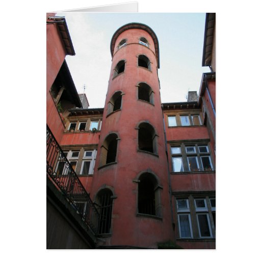 Pink Tower Stairway Greeting Card