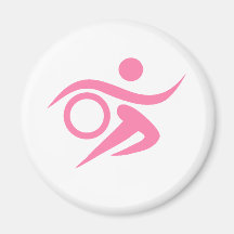 Pink Triathlete Refrigerator Magnets