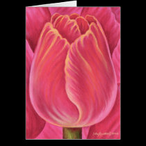 Pink Tulip Flower Nature Painting - Multi cards