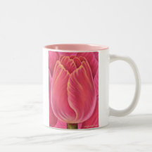 Pink Tulip Flower Nature Painting - Multi Coffee Mugs