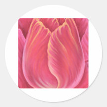 Pink Tulip Flower Nature Painting - Multi Sticker
