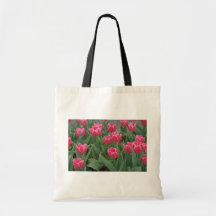 Pink tulip flowers bag