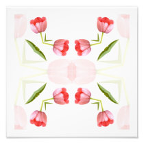 Pink Tulip Kaleidoscope Pattern Photographic Print