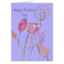 Pink Tulip Mother's Day Card
