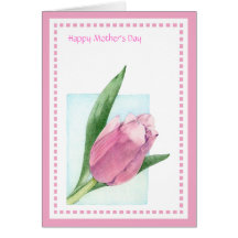 Pink Tulip Mother's Day Card