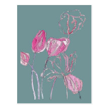 Pink Tulip Postcard