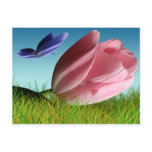 Pink Tulip Purple Butterfly Spring Post Card postcards