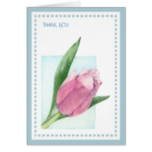 Pink Tulip Thank You Card