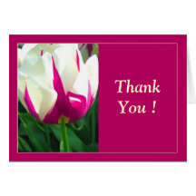 Pink tulip Thank You - Card