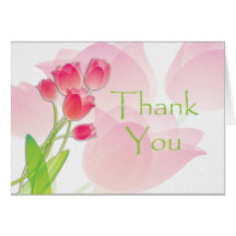 Pink Tulip Thank You Card