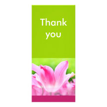 Pink tulip Thank you card Customized Rack Card