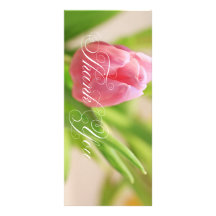 Pink tulip  Thank you card Rack Card