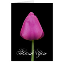 Pink tulip thank you greeting card