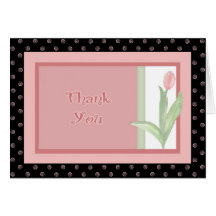 Pink Tulip Thank You Note Card