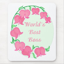 Pink Tulips Boss Mouse Mats