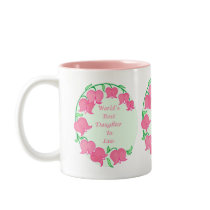 Pink Tulips Daughter in Law Coffee Mugs