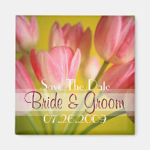 Pink tulips  for Save The Date Magnet