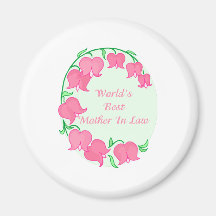 Pink Tulips Mother in Law Refrigerator Magnets