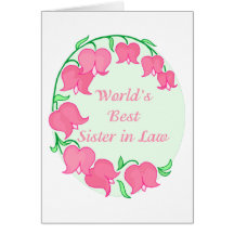Pink Tulips Sister in Law Greeting Cards