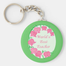Pink Tulips Teacher Key Chain
