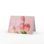 Pink Tulips Thank You Card