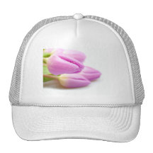Pink tulips trucker hats