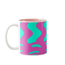 pink turquoise stripes coffee mug