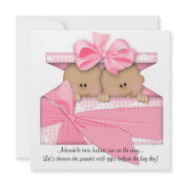 Pink TWIN Baby Shower Invitation African American