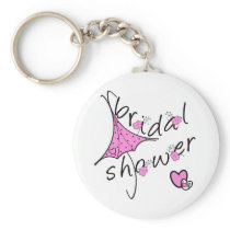 Pink Umbrella Bridal Shower Key Chain
