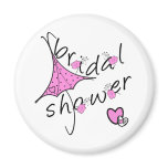 Pink Umbrella Bridal Shower Magnet