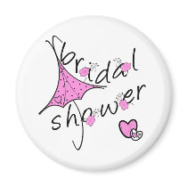 Pink Umbrella Bridal Shower Magnet