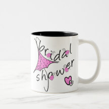 Pink Umbrella Bridal Shower Mugs