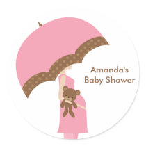 Pink Umbrella Stickers