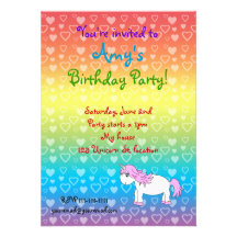 Pink unicorn invitations