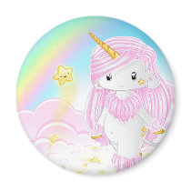Pink Unicorn Po Magnet