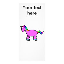 Pink unicorn with rainbow mane rack cards