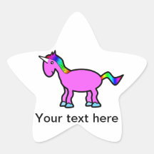 Pink unicorn with rainbow mane stickers