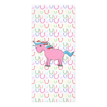 Pink unicorn with white stars rack card