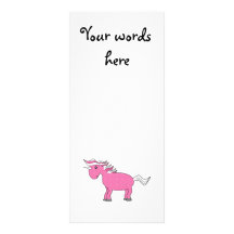 Pink unicorn with white stars full colour rack card