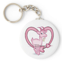 Pink Valentine's Day  Cartoon Goat Gift Key Chains